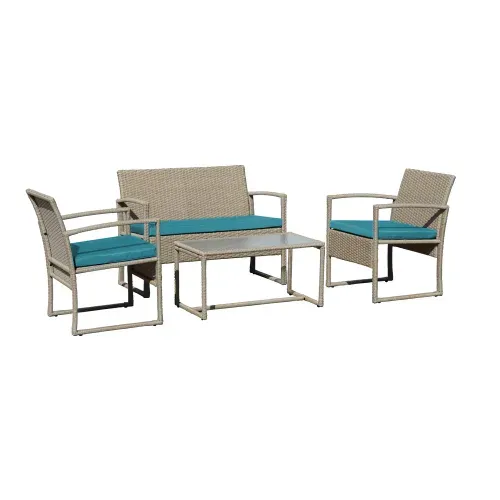 Set de sala Mainstays color aqua - 4 Pzas