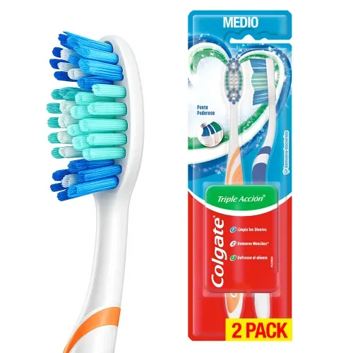 Cepillo Dental Colgate Triple Acción - 2 Pzas