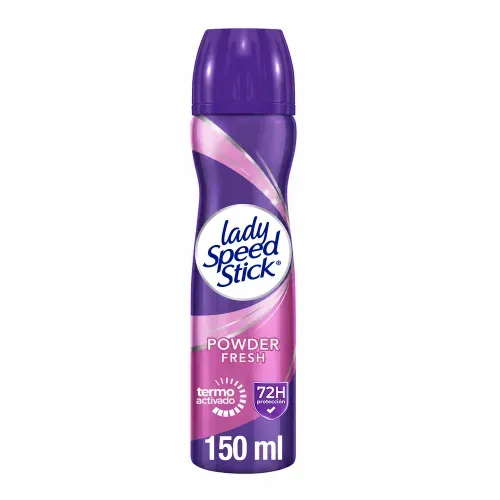 Desodorante Antitranspirante Lady Speed Stick, Powder Fresh en Aerosol para Mujer - 150 ml