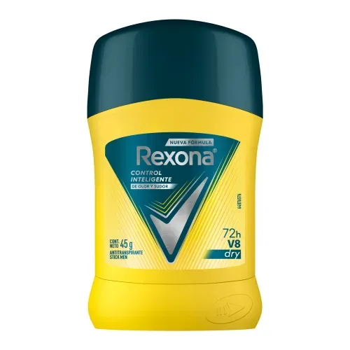 Desodorante Rexona V8 protección seca y fresca en Barra - 45 g