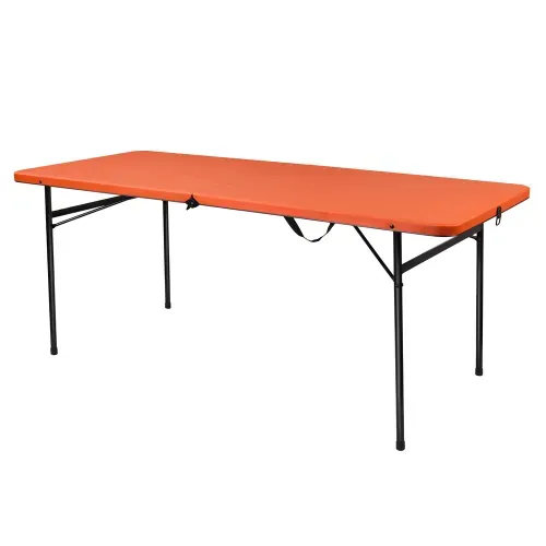 Mesa Mainstays plegable plástica naranja - 182.8 cm