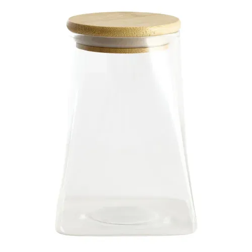 Termos y Botellas Mainstays Canister De Vidrio Tapap De Bambu 900ml