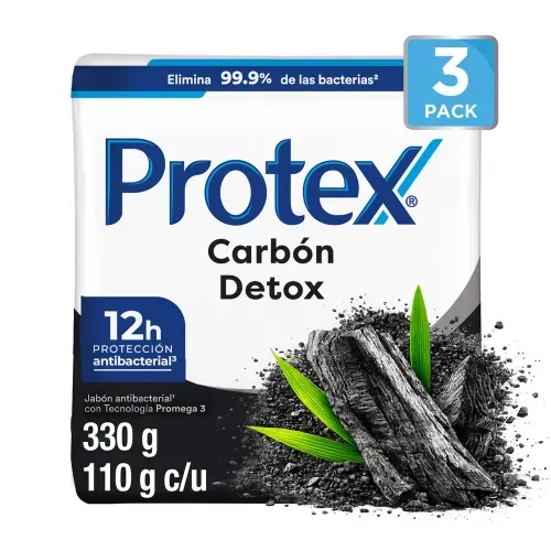 Jabón Corporal Protex Carbón Detox 3 Pack - 330g
