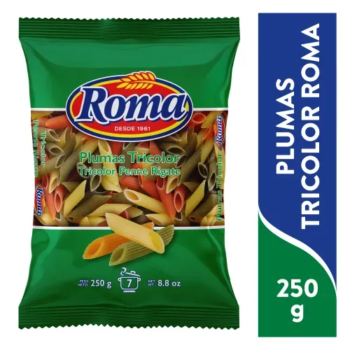 Pasta Roma pluma tricolor - 250 g