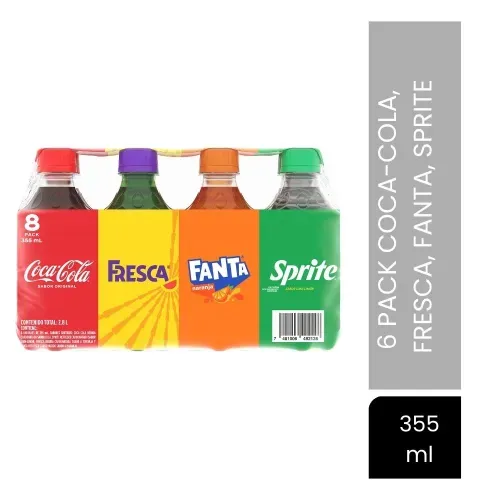 Gaseosa Coca-Cola + Fresca + Sprite + Fanta 8 Pack - 355 ml