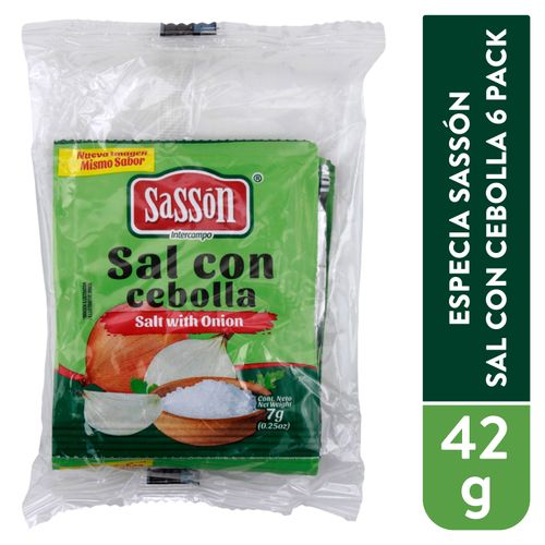 Especia Sassón sal con cebolla 6 pack - 42 g