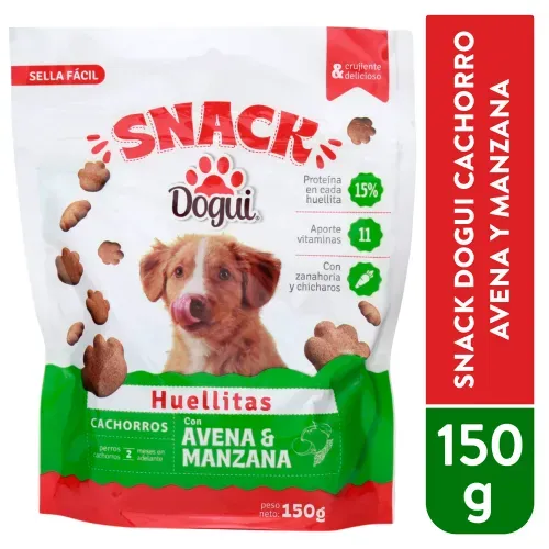 Snack Dogui Huellitas Perro Cachorro Con Avena Y Manzana - 150 g