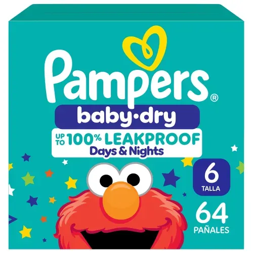 Pañales Pampers Baby-Dry Talla 6 10-20 kg - 64 Uds