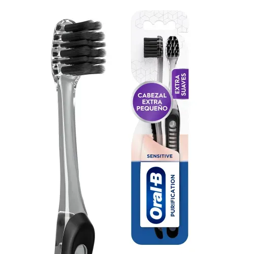 Cepillo Dientes Oral-B Purification Cerdas Extra Suaves Minerales Carbón - 2 Uds