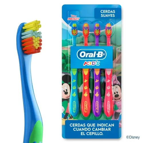 Cepillo Dientes Oral-B Kids Infantil Limpieza Completa Cerdas Suaves - 4 Uds
