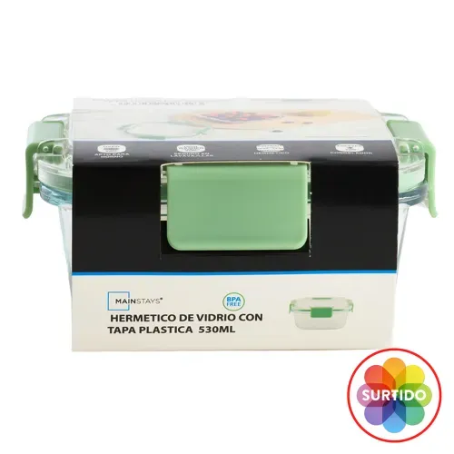 Hermetico Mainstays de Vidrio con Tapa Plástica Surtido - 530 ml