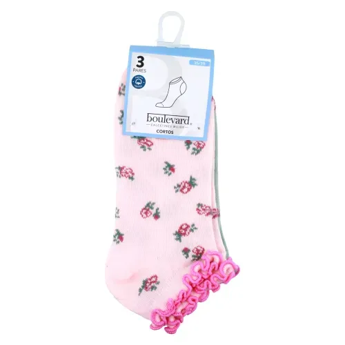 Calcetas para dama Boulevard casuales tipo crew con diseño - 3 Pack