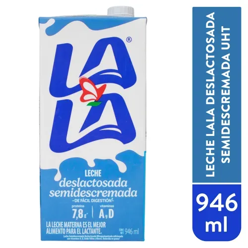Leche Lala Deslactosada semidescremada Slim Uht - 946 ml
