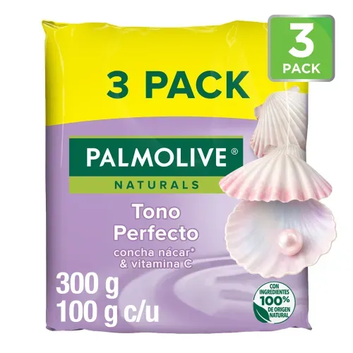 Jabón de Tocador Palmolive Naturals Nutrición Iluminadora Concha Nácar y Vitamina C 3 pack - 100 g