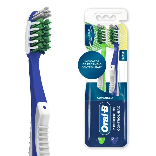Cepillo Dental Oral-B Advanced 7 Beneficios Control-Bac - 2 Uds