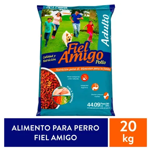 Alimento seco Fiel Amigo para perro adulto sabor pollo y vegetales - 20 kg