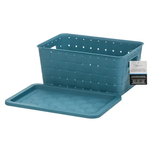 Canasta Plastica Pequena Con Tapa