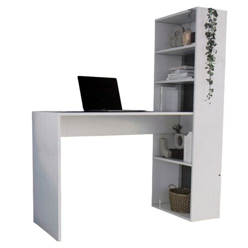 Escritorio Mainstays Con Repisas Color Blanco