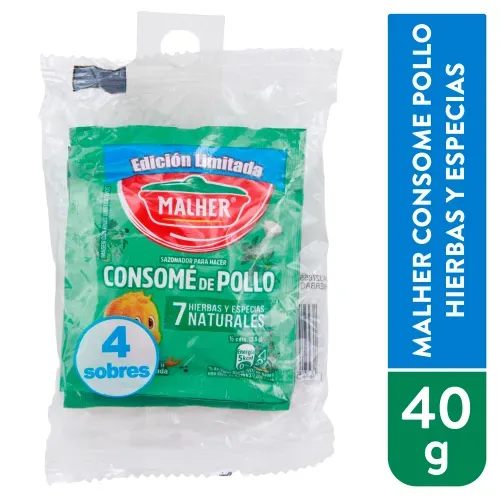 Malher Consome Pollo Hierbas 4x10g 4g