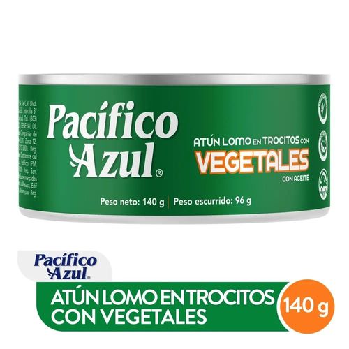 Atún Pacifico Azul lomo en trozos con vegetales en aceite - 140 g