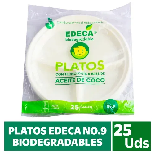 Plato Edeca N9 Biodegrada Cdivision - 25 Unidades