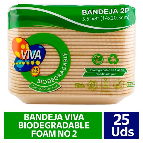 Bandeja Viva biodegradable - 25 Uds