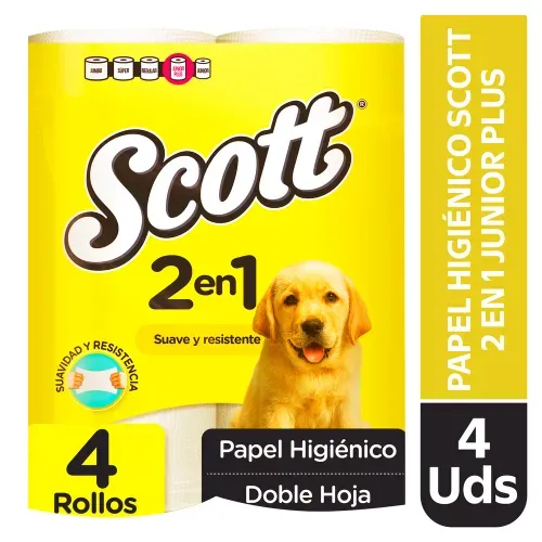 Papel Higienic Scott 2en1 Jr Plus Hd 4ea