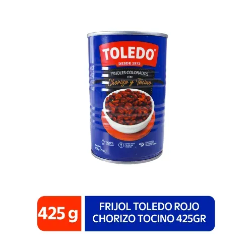 Frijol Enlatado Toledo Rojo Chorizo Tocino - 15Oz