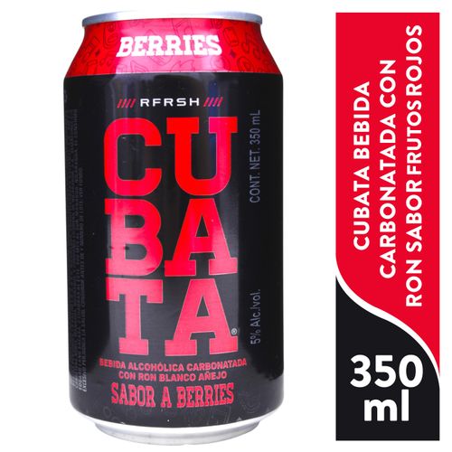 Bebida Cubata carbonata con ron sabor frutos rojos - 350 ml