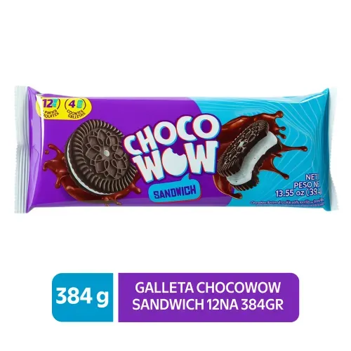 Galleta  Chocowow Rellena Sándwich 12 Unidades - 384 g