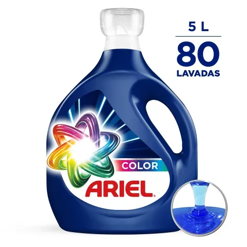 Detergente Líquido Ariel Color Remueve Manchas y Cuida el Color 80 Lavadas - 5 L