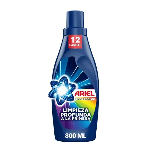 Detergente Líquido Ariel Revitacolor Limpieza a la Primera en Colores - 800 ml