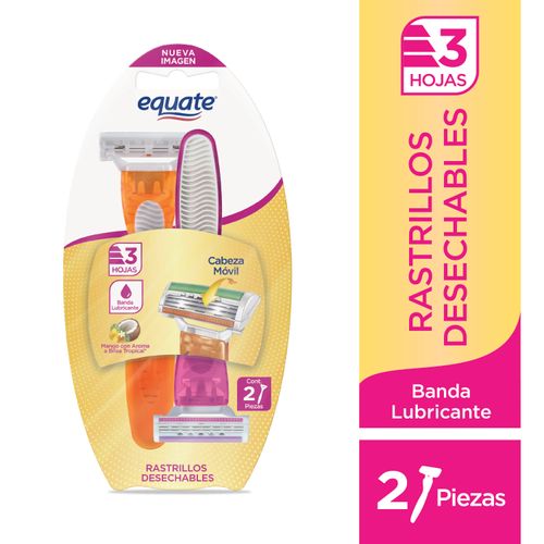 Equate Rastrillo Dama 3 Hojas 2 Pieza Unidad