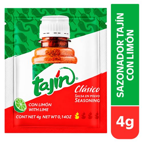 Sazonador Tajin Con Limón Sachet - 4 g