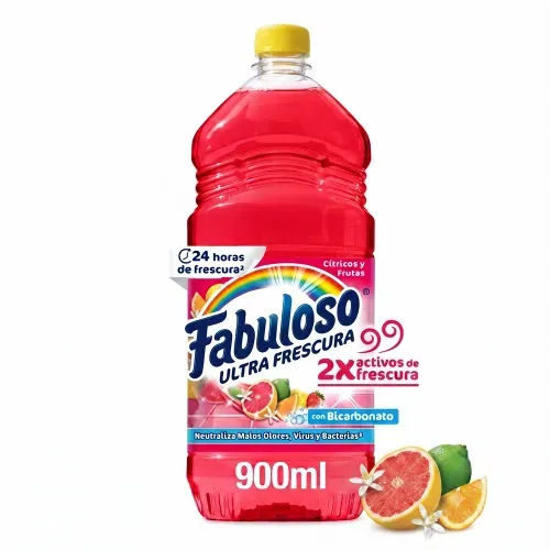Desinfectante Multiusos Fabuloso Frescura Activa Antibacterial Bicarbonato Cítricos Y Frutas - 900ml