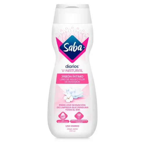 Jabón Íntimo Saba V-Natural para limpieza y frescura de tu zona intima - 200 ml