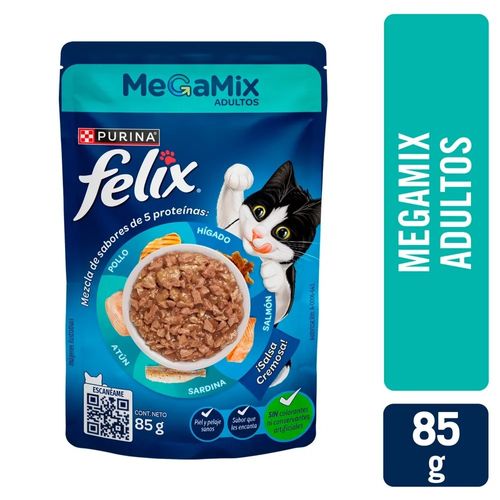 Alimento Húmedo Gatos Felix Megamix - 85 g