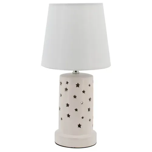 Lámpara de cerámica Mainstays Kids color blanco con diseño de estrellas