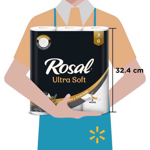Papel Higiénico Rosal Black Edition, Doble Hoja - 9 Rollos
