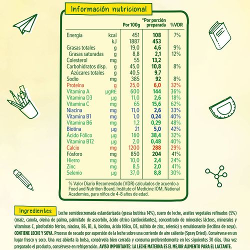 Alimento en Polvo Nido Forticrece -720 g
