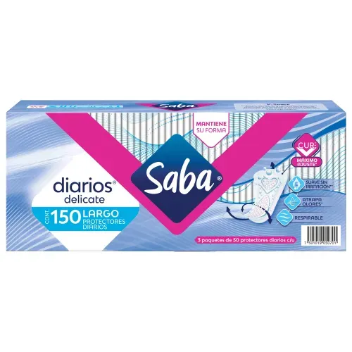 Protectores Diarios Saba Delicate Largos - 150 piezas