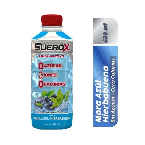 Bebida Hidratante Suerox Sin Azúcar Mora Azul Hierbabuena - 630 ml