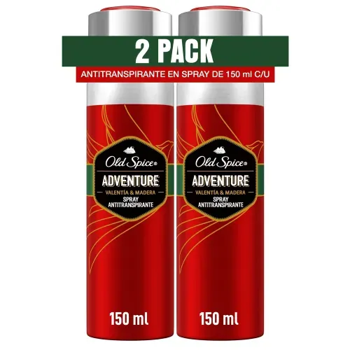 Spray Antitranspirante Old Spice Adventure 2 Uds - 93 g / 150 ml c/u