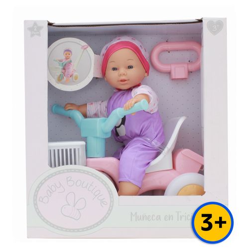 Muñeca Baby Boutique En Triciclo