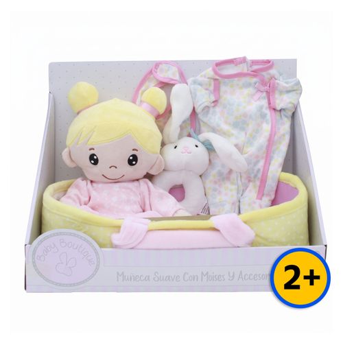 Set de muñeca Baby Boutique con moises y accesorios