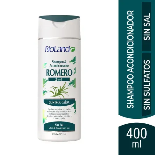 Shampoo y Acondicionador 2en1 Bioland Romero Control Caída - 400 ml