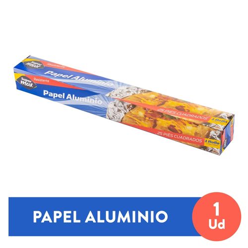 Papel Aluminio Supermax Rollo -25 pies