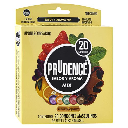 Condones Prudence Sabor Y Aroma Mix - 20 Unidades