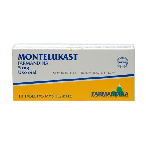 2Pk Montelukast Fdina 5Mg 10 Tabs Una Caja-Precio indicado por corticosteroidesxx