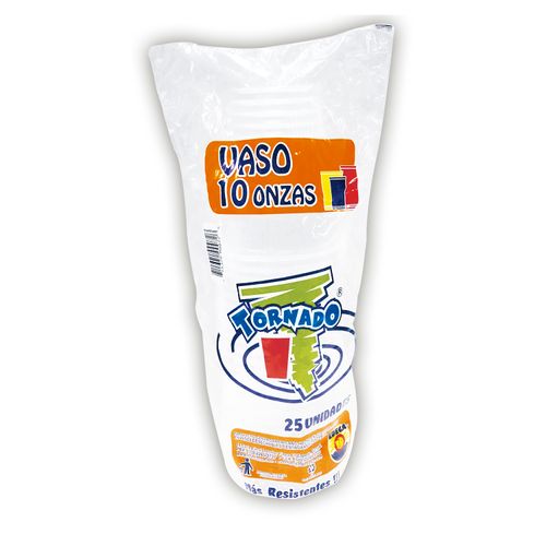 Vaso Edeca Plástico 10oz Tornado - 25 Unidades